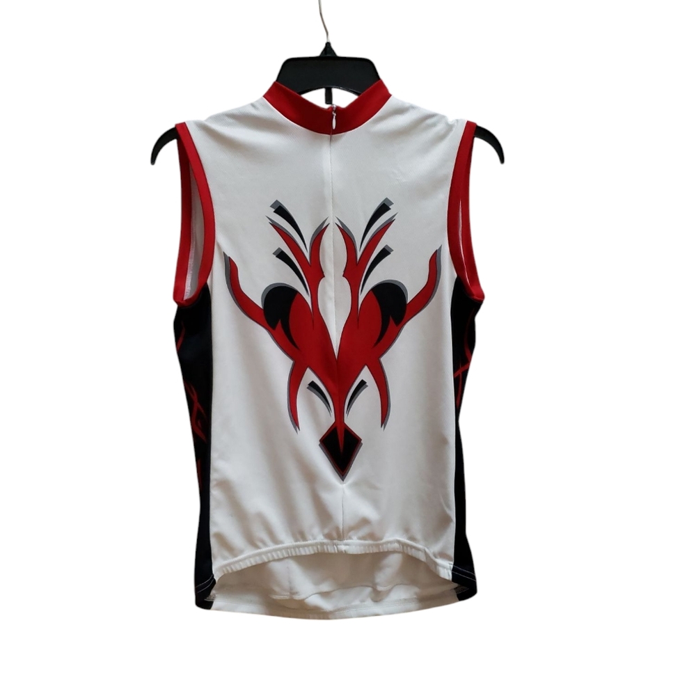 Performance Bike Cycling Jersey Mens Size L Black Red White Zip Pockets Nylon